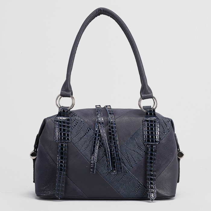 Сумка женская, 1 отдел на молнии, наружный карман, цвет синий