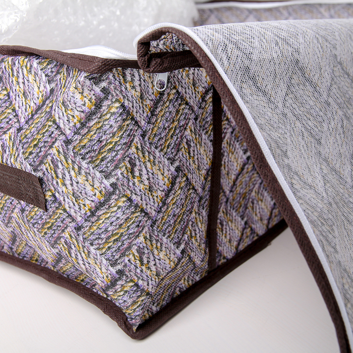 Кофр для хранения вещей 45х30х20 см, коричнево - зелёный