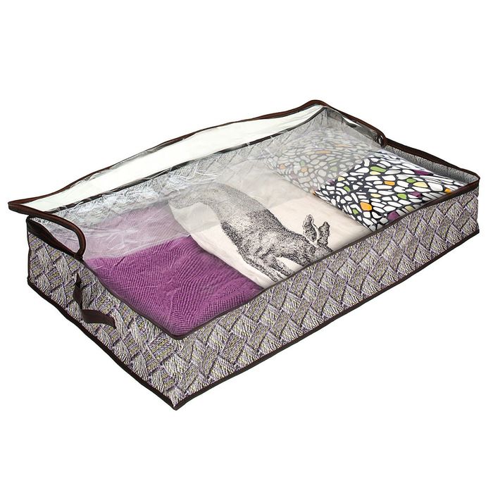 Кофр для хранения вещей 80х45х15 см, коричнево - зелёный