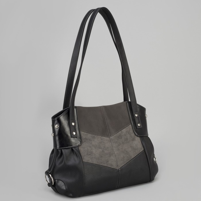 Сумка женская на молнии, 1 отдел, наружный карман, цвет серый