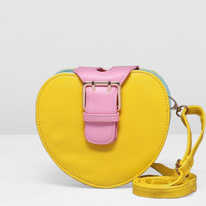 Сумка детская на молнии "Красотка", 1 отдел, длинный ремень, цвет жёлтый