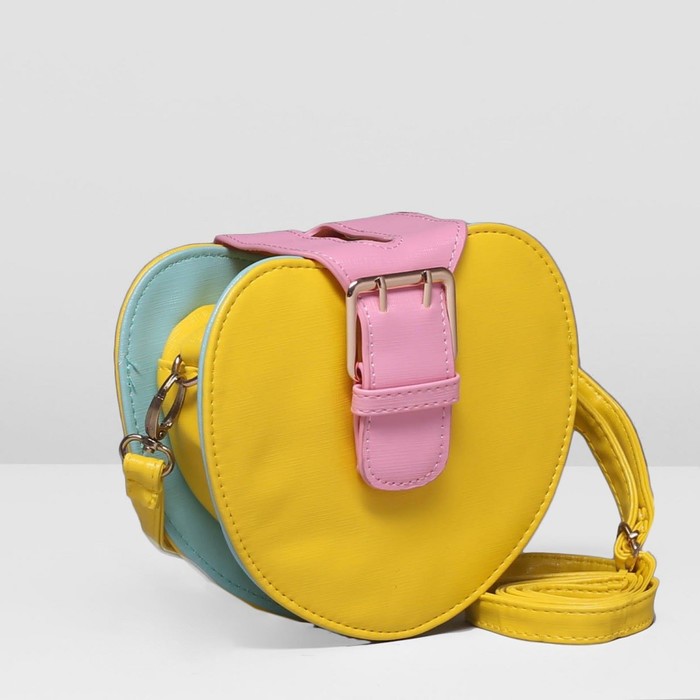 Сумка детская на молнии "Красотка", 1 отдел, длинный ремень, цвет жёлтый