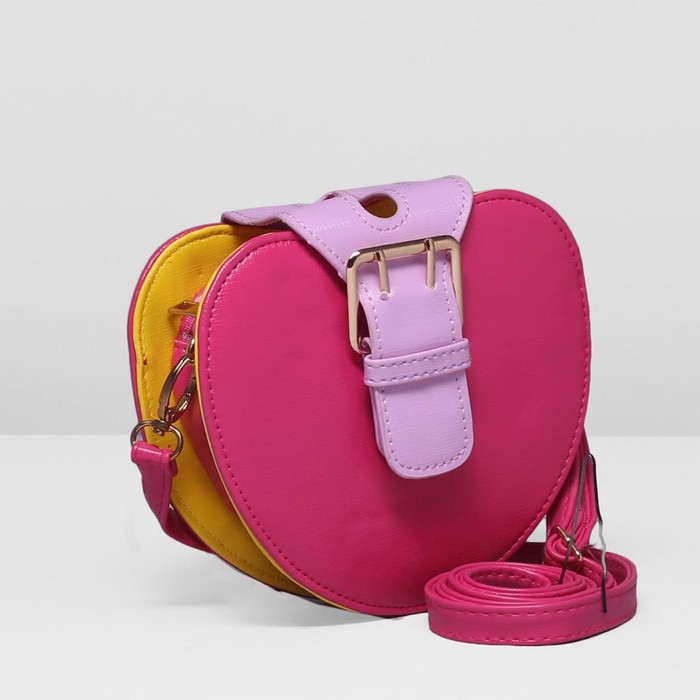 Сумка детская на молнии "Красотка", 1 отдел, длинный ремень, цвет малиновый