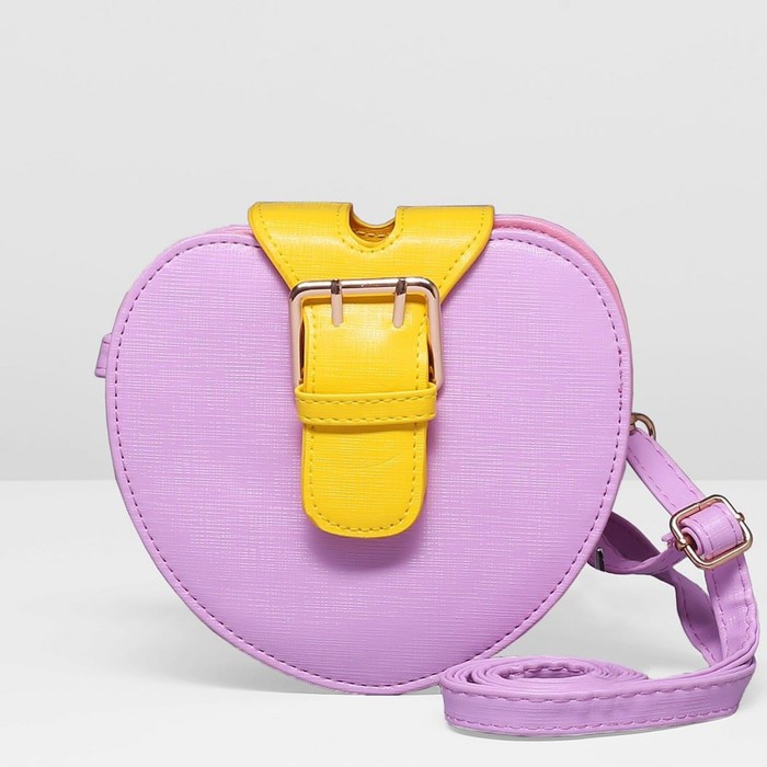 Сумка детская на молнии "Красотка", 1 отдел, длинный ремень, цвет сиреневый