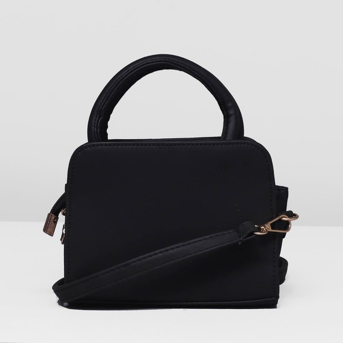 Сумка детская на молнии "Мишель", 1 отдел, длинный ремень, цвет чёрный