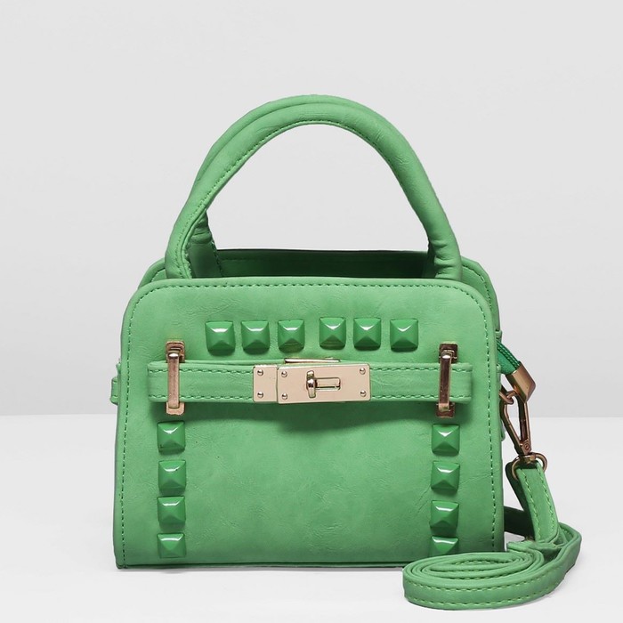 Сумка детская на молнии "Мишель", 1 отдел, длинный ремень, цвет зелёный