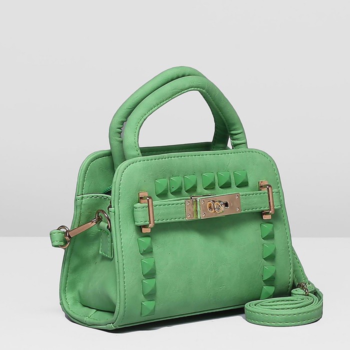 Сумка детская на молнии "Мишель", 1 отдел, длинный ремень, цвет зелёный