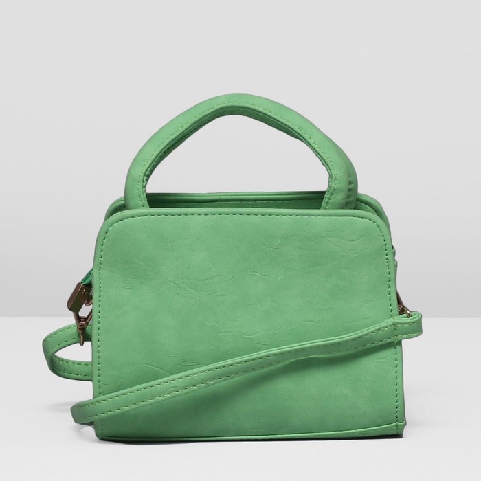 Сумка детская на молнии "Мишель", 1 отдел, длинный ремень, цвет зелёный