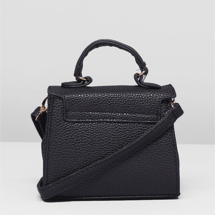 Сумка детская на клапане "Изящество", 1 отдел с перегородкой, длинный ремень, цвет чёрный