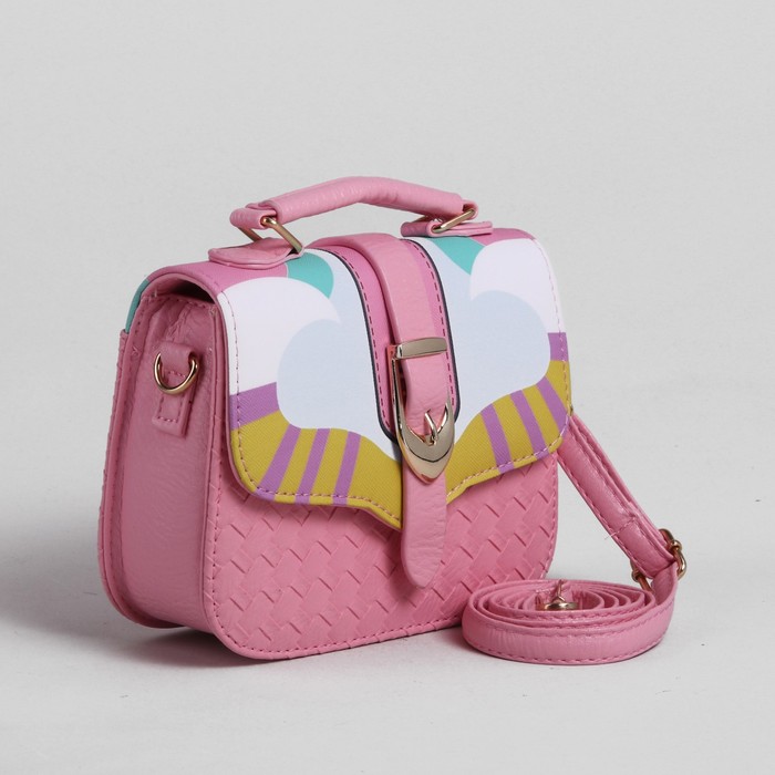 Сумка детская на клапане "Прелесть", 1 отдел, длинный ремень, цвет розовый