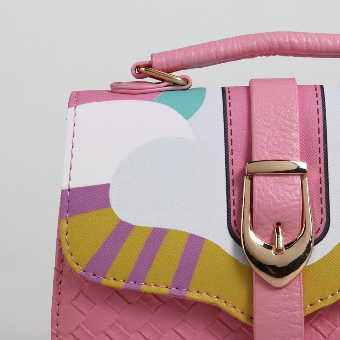 Сумка детская на клапане "Прелесть", 1 отдел, длинный ремень, цвет розовый