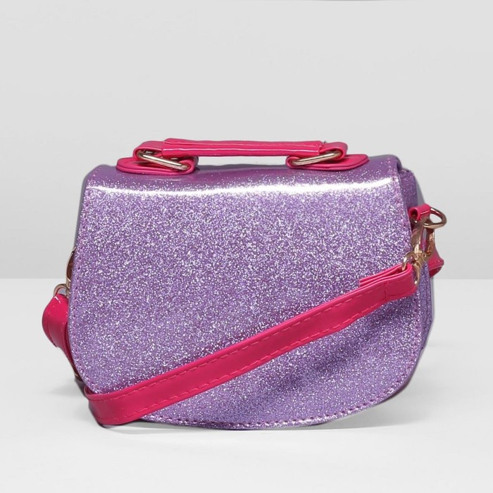 Сумка детская на клапане "Зайка", 1 отдел, длинный ремень, цвет сиреневый