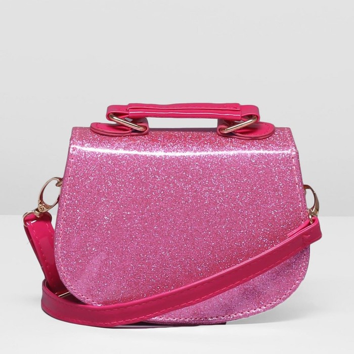 Сумка детская на клапане "Зайка", 1 отдел, длинный ремень, цвет розовый