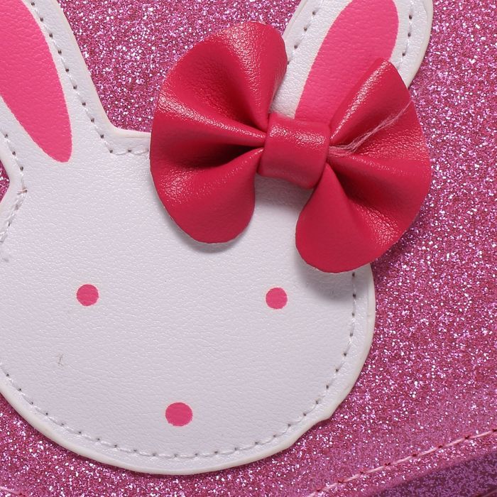 Сумка детская на клапане "Зайка", 1 отдел, длинный ремень, цвет розовый