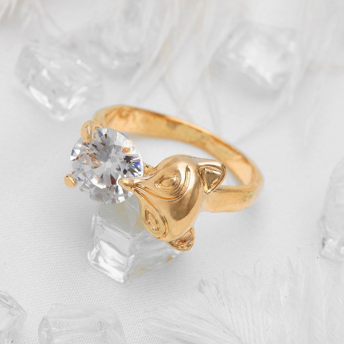 Кольцо "Лисичка", цвет золото, размер 18