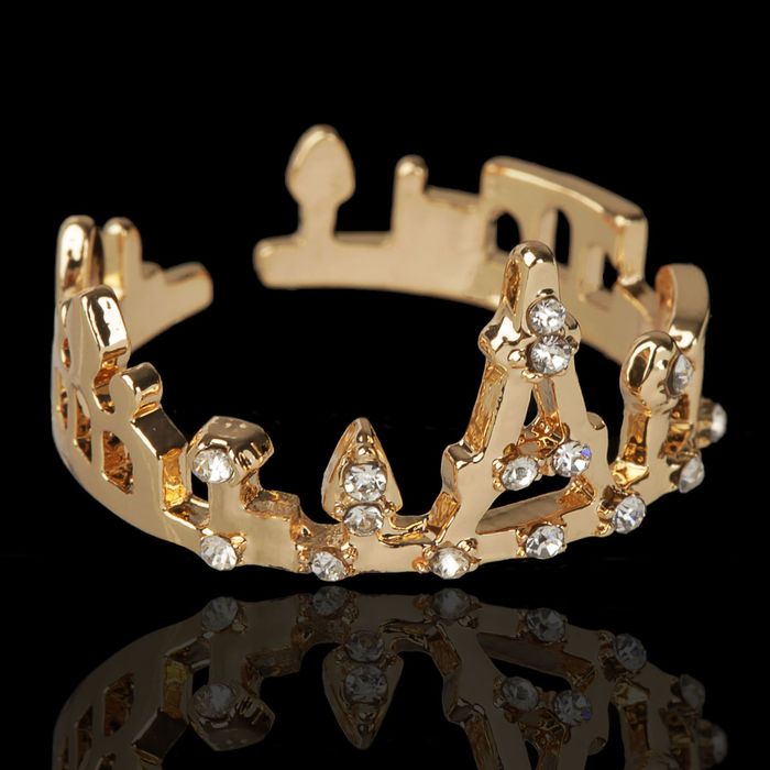 Кольцо "Корона", цвет золото, безразмерное