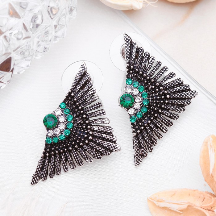 Каффы набор 2 штуки "Египетский стиль", цвет бело-синий в чернёном серебре