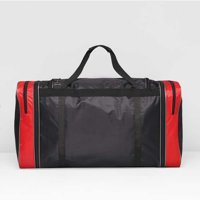 Сумка дорожная, отдел на молнии, 3 наружных кармана, цвет чёрный/красный