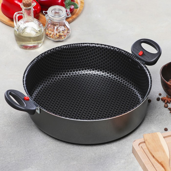 Жаровня 26 см FOREVER съемная ручка, стеклянная крышка