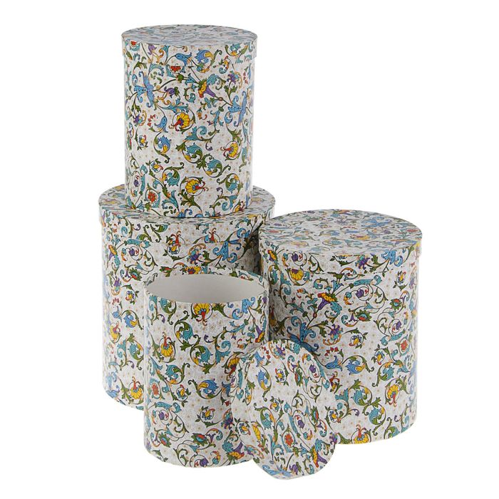 Набор коробок 4в1 "Узоры барокко", синий, 23 х 23 х 25 - 15 х 15 х 20 см