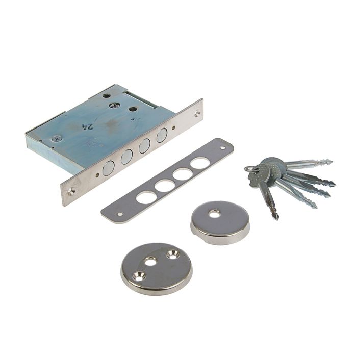 Замок врезной Киров "Сельмаш" ЗВ-042, крестовой ключ, без ручки, 5 ключей