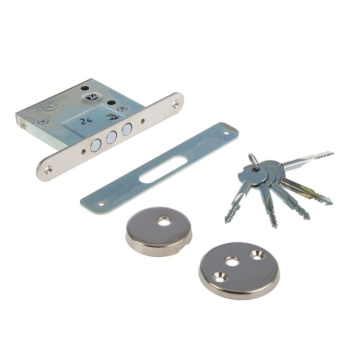 Замок врезной Киров "Сельмаш" ЗВ-074, крестовой ключ, без ручки, 5 ключей