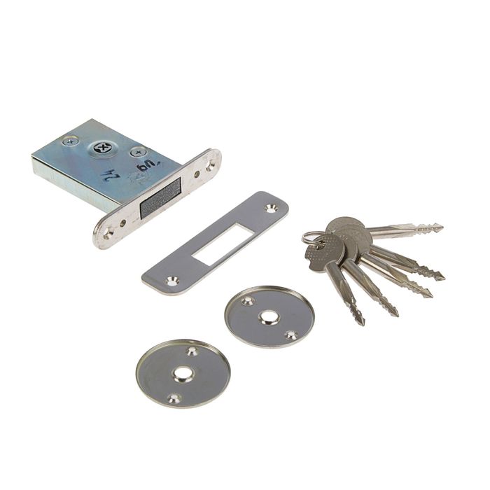 Замок врезной Киров "Сельмаш" ЗВ-083, крестовой ключ, без ручки, 5 ключей