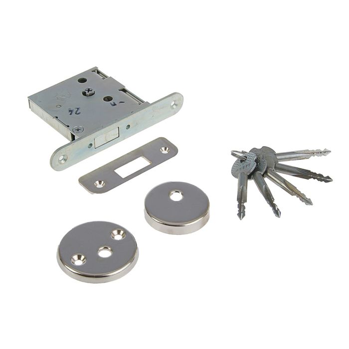 Замок врезной Киров "Сельмаш" ЗВ1АПС, крестовой ключ, без ручки, 5 ключей