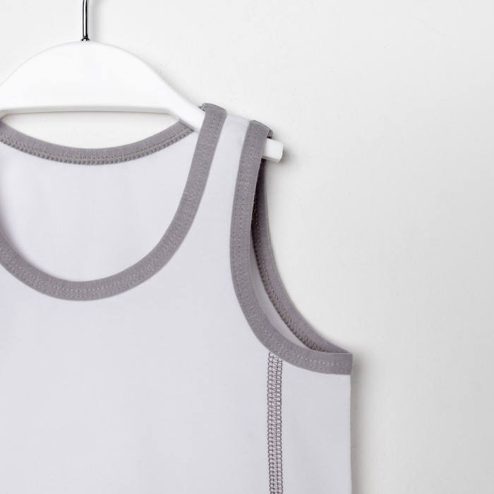 Майка для мальчика, рост 92 см, цвет белый Мм 7.1