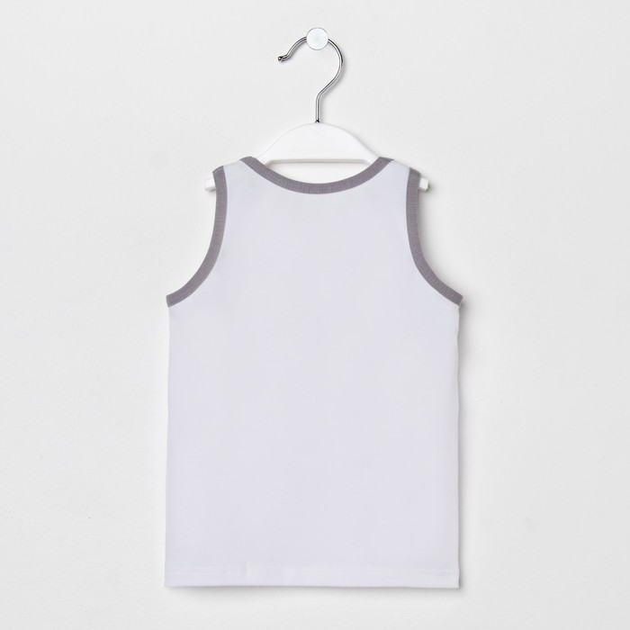 Майка для мальчика, рост 92 см, цвет белый Мм 7.1