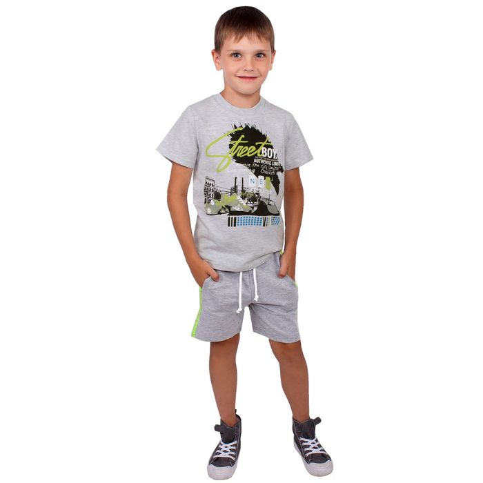 Футболка для мальчика "Экстрим", рост 122 см (62), цвет серый, принт улица ПДК478805