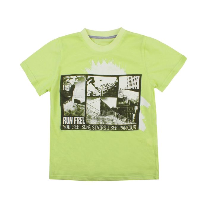 Футболка для мальчика "Экстрим", рост 116 см (60), цвет салатовый, принт город ПДК478804