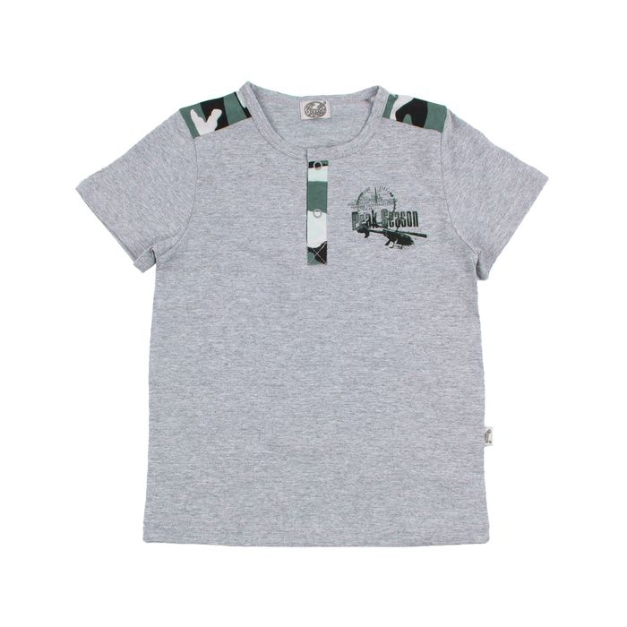 Футболка для мальчика "Патруль", рост 98 см (52), цвет серый, принт вертолётик ПДК423002