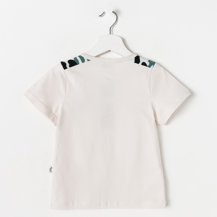 Футболка для мальчика "Патруль", рост 104 см (54), цвет бежевый, принт вертолётик ПДК423001