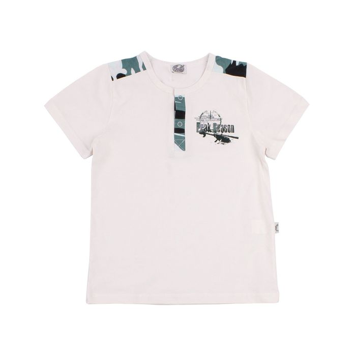 Футболка для мальчика "Патруль", рост 110 см (56), цвет бежевый, принт вертолётик ПДК423001