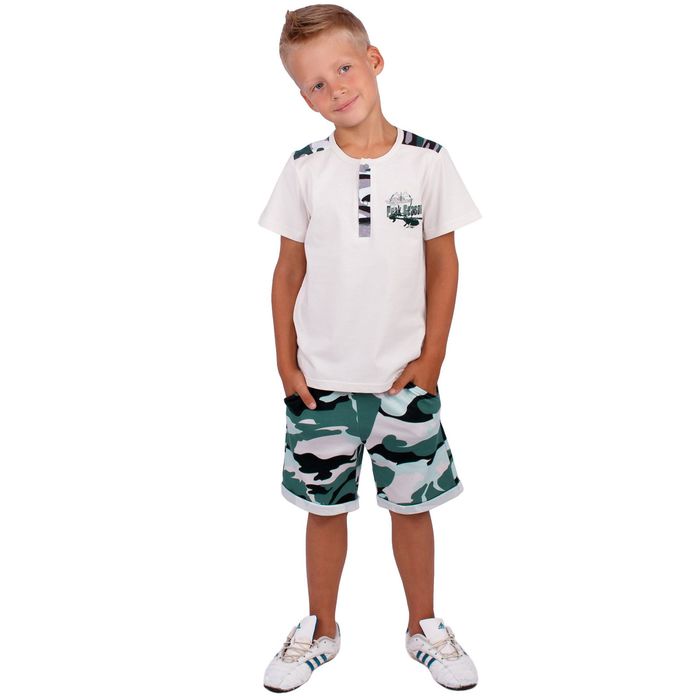 Футболка для мальчика "Патруль", рост 116 см (60), цвет бежевый, принт вертолётик ПДК423001