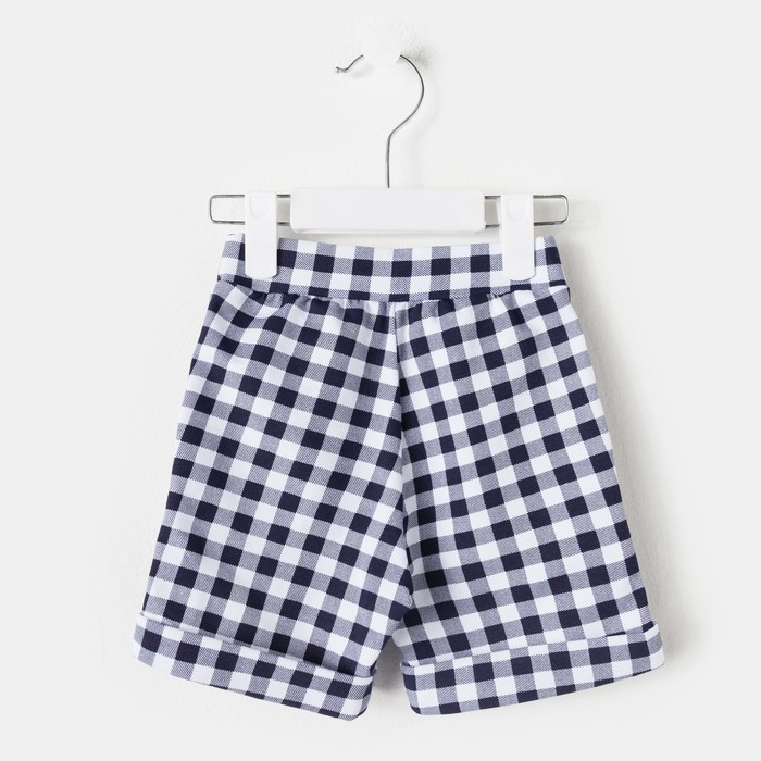 Шорты для мальчика "Мегаполис", рост 98 см, цвет синий, принт клетка
