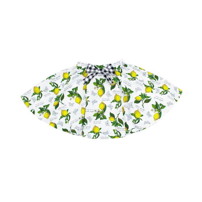 Юбка "Лимонный фреш", рост 110 см (56), цвет белый, принт лимоны