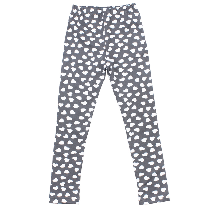 Легинсы для девочки "Волшебная радуга", рост 86 см (48), цвет серый, принт сердечки ДРЛ894800н_М