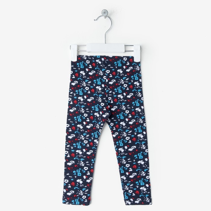 Легинсы для девочки "Дорога к морю", рост 92 см (50), цвет синий, принт цветы ДРЛ894804н_М