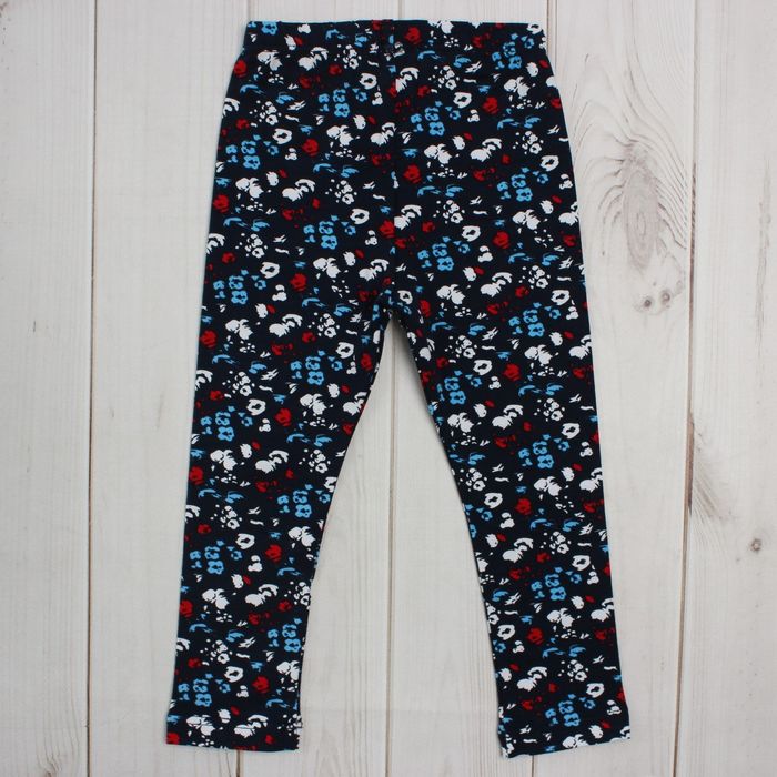 Легинсы для девочки "Дорога к морю", рост 92 см (50), цвет синий, принт цветы ДРЛ894804н_М