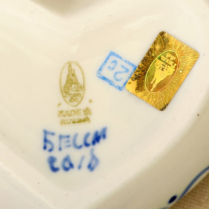 Шкатулка «Сердце», гжель, кобальт