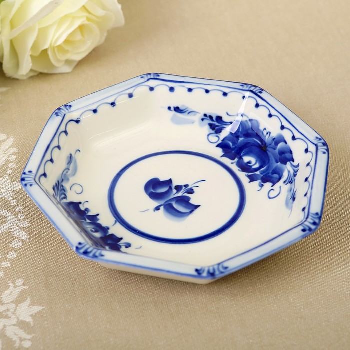 Салатник малый «Европейский», гжель, кобальт, 2 сорт