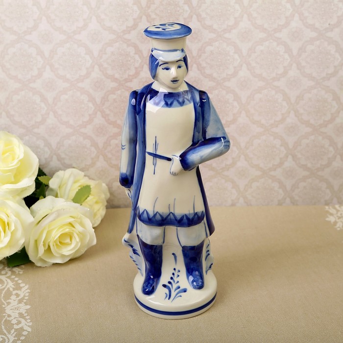 Штоф «Купец», гжель, кобальт