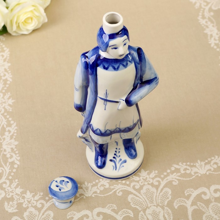 Штоф «Купец», гжель, кобальт