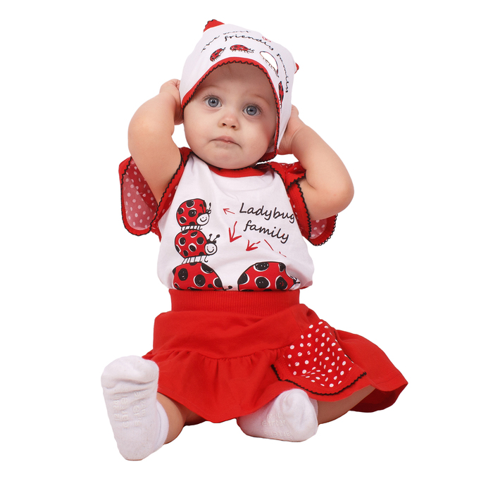 Юбка "Божья коровка", рост 98 см (56), цвет красный