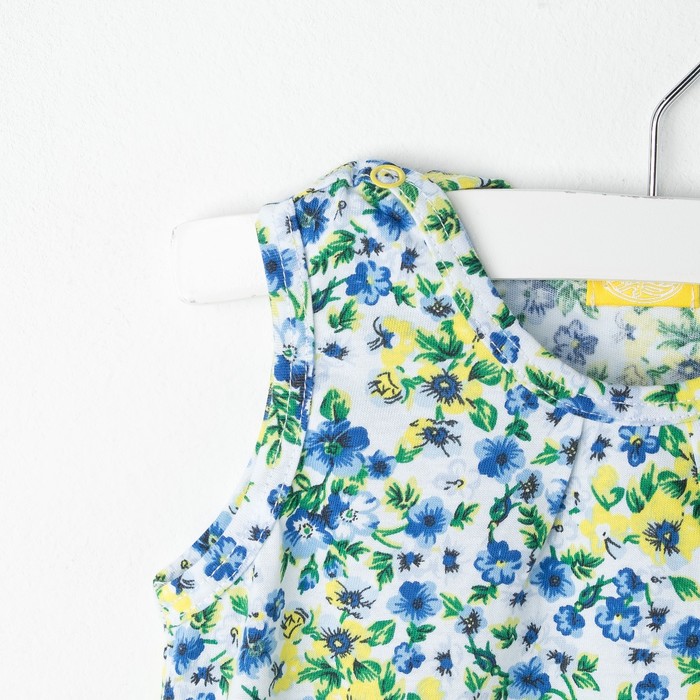 Майка для девочки "Полевые цветы", рост 74 см (48), принт полевые цветы ДДБ502001н_М