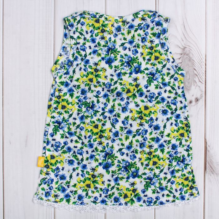 Майка для девочки "Полевые цветы", рост 74 см (48), принт полевые цветы ДДБ502001н_М