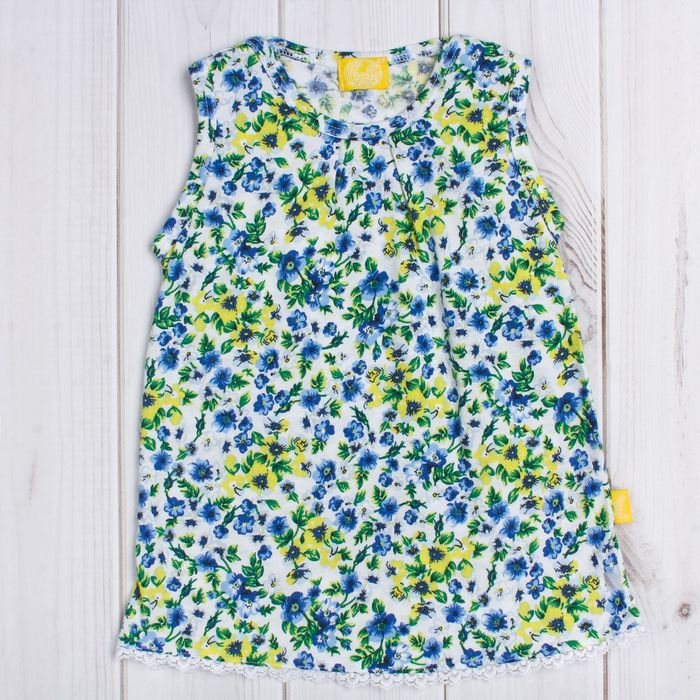 Майка для девочки "Полевые цветы", рост 98 см (56), принт полевые цветы ДДБ502001н