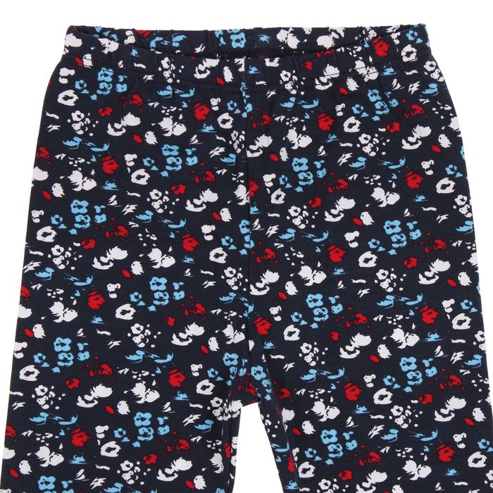 Легинсы для девочки "Дорога к морю", рост 116 см (60), цвет синий, принт цветы ДРЛ894804н